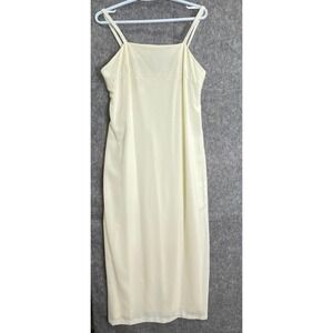 Vintage Sally USA Ivory Slip Dress L Floral Embroidered 90s Minimalist USA‎ Made